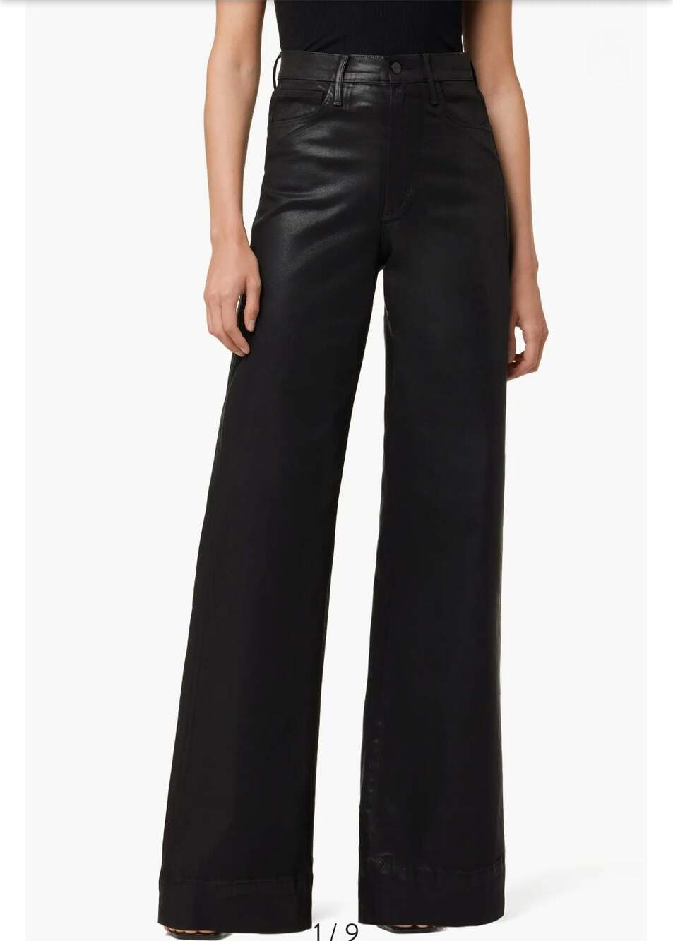 Joe's Jeans The Mia Coated High Waist Wide Leg Jeans,Size 29,Black